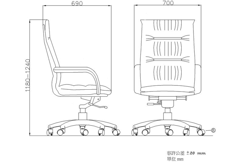 LM730AKG レザーオフィスチェア